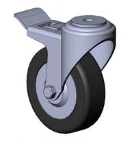 چرخ کالسکۀ گردان با لاستیک جامد | فولاد | پلی آمید 